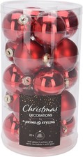 20 Stück Weihnachtskugeln ROT matt & glänzend sortiert 6 cm Glas Glaskugeln