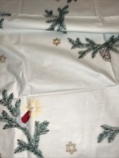 Retro Vintage Weihnachtstischdecke , bestickt