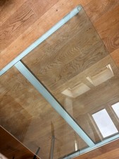 Knoll Designer-Couchtisch, Glas, Chrom (matt)