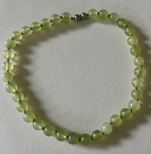 Vintage Perlen Halskette aus echtem Jade Nephrit  ~40cm lang