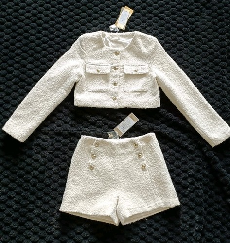 Bouclé set jacke shorts - bouclé,