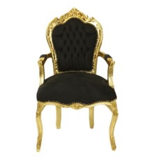 Barockstuhl Stuhl Schwarz Gold