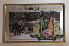 Freiberger Blechschild, 120 Jahre Freiberger Flaschenbier, ca. 20 x 30 cm, Neu