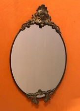 Ovaler Spiegel aus Messing zum Aufhängen, im Jugendstil- Style, 1960er Jahre