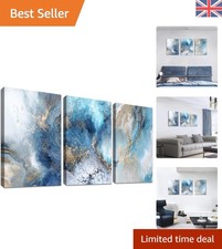 3er Set gerahmte Gold & Blauer