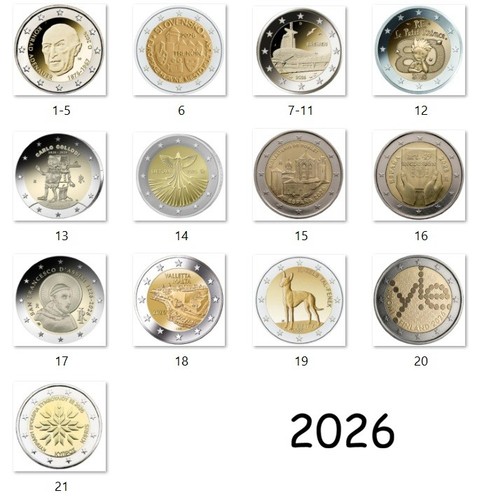 Euro 2026 gedenkmünze - euro,