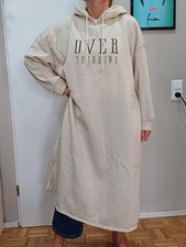 sweatkleid Winterkleid Gr. 4XL  beige overthinker Sweater Kapuze Warm 
