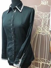 WESTERN SHOW BLUSE | EU 36 (S) ? PLEASURE | SHOWMANSHIP ? NEU | SCHWARZ + KARO