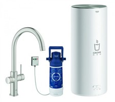GROHE Red Duo Küchenarmatur und Boiler L-Size C-Auslauf supersteel 30079DC1