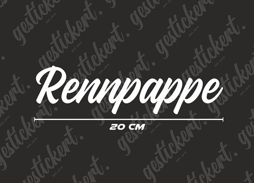 Rennpappe aufkleber - 1x,