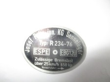 Josef Peitz Typenschild Schild