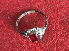 Vintage Silber Ring roter