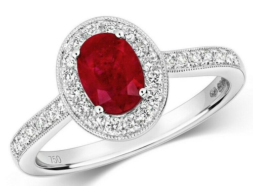 Echter rubin und - echter, diamantring