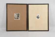 Q28R82- 2x gerahmte Radierung ua Adriaen van Ostade Der Schulmeister