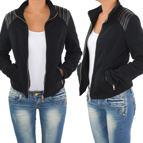Damen sweetjacke fleece optik - sweetjacke,