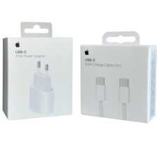 ORIGINAL Apple Power Adapter 20W Ladegerät + USB-C zu Typ-C Ladekabel iPhone 15