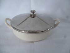 V & B Villeroy & Boch Art Deco Deckelschale Henkelschale mit Metalldeckel 