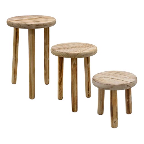 Blumen hocker 3er set - hocker, geflammt