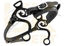 UK Expert Reitsport Barock gebisslose Trense Leder Stern Hackamores schwarz braun