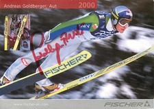 Andreas Goldberger Autogrammkarte Skisprung Weltrekord 2000 Fischer