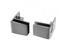 2x Glastür Scharnier  Türbeschlag 6mm Türband Vitrine Holz Glas Edelstahl Chrom