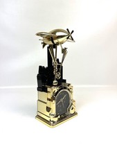 Sehr seltene Postmoderne Vintage Neo Art Deco Zeppelin Pendel Tischuhr Dugena 