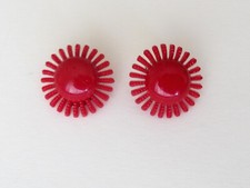 Sixties Plastik Ohrclips rot