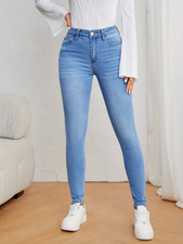 Damen Jeans High Waist Skinny Fit Stretch schlank Passform Bequeme Jeggings Look