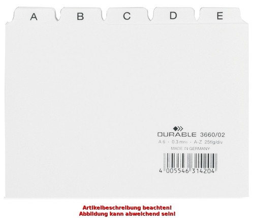 Durable karteiregister z - karteiregister,