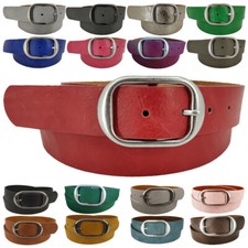 Damen Herren Basic Gürtel Breite 3,2cm echt Leder und Polyurethan bis 100cm 3168