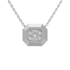 Halskette mit Anhänger 0,16 kt im Labor gezüchteter Diamant Sterlingsilber 18 Zoll Silber Kabelkette
