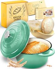 KRUSTENZAUBER 26cm Gusseisen Brottopf mit Gärkorb zum Backen