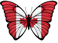 4x Sticker Canada Flag Car