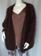 Grobstrick Jacke Cardigan Strickjacke Mohair Schokolade Braun 36,38,40,42 Neu