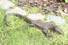 Gusseisen Gekko Salamander Eidechse Garten Deko Figur Skulptur Metall braun