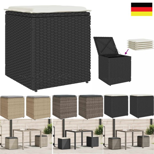 Gartenhocker mit kissen - 2x,