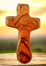 11 cm Holzkreuz Handschmeichler Olivenholz Kreuz | Schutzengel in schwerer Zeit