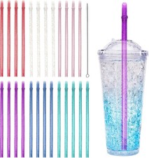25x Glitzer Trinkhalme