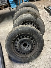 Satz 4x Mercedes W124 Stahlfelgen 6,5Jx15H2 ET49 1244001202 Winterreifen Sava