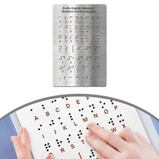 Braille-Lerntafel mit erhabenen Punkten für Buchstaben Zahlen und Symbolmarken