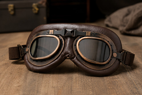 Steampunk pilotenbrille - steampunk,