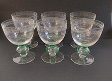 6 Alte Weingläser - Weinrömer Nuppen und Blattdekor