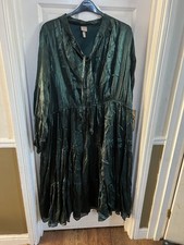 H&M GRÜNES STUFEN MAXIKLEID