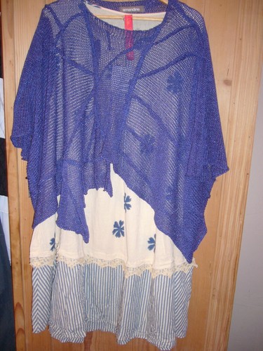 Blauer strick überwurf - blauer,