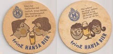 Dortmunder Hansa Bier - historischer Bierdeckel / Bierfilz "Versöhnungskuß"