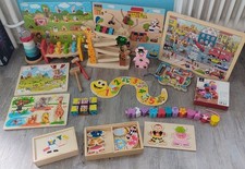 großes Holzspielzeug Paket BABABOO Tchibo Eichhorn Hape MyToys Puzzle Autos Set