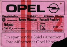 Ticket BL 89/90 FC Bayern München - Eintracht Frankfurt, Stehplatz