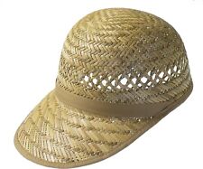 Einfache Schildmütze aus Stroh Stohhut Cap Kappe 