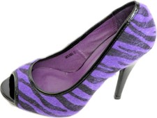 Rockabilly ZEBRA PEEP TOES