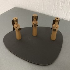 Mini Pyramidenfiguren 3 Engel mit Trompete natur Erzgebirge 5 cm